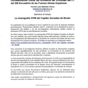 Documentacion oficial accidente Capitan A.G.Boado 1969 Ballester Olmos