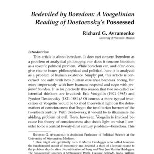 Dostoievsky possessed,Avramenko