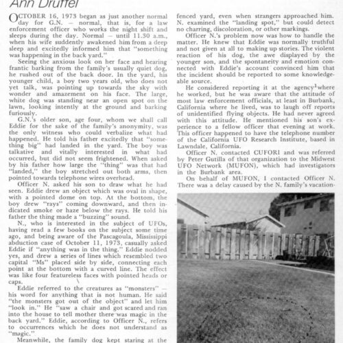 Druffel,Humanoid 1973,Burbank,FSR75V21N1 - Imagen 1