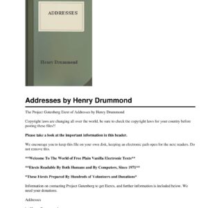 Drummond,Addresses