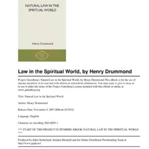 Drummond,Natural law in the spiritual world