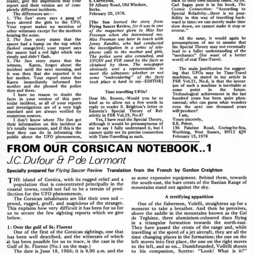 Dufour-Lormont,UFOs from Corsica Island,FSR78V23N6 - Imagen 1