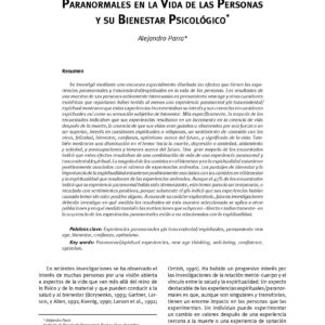 Efectos de las experiencias espirituales,Alejandro Parra