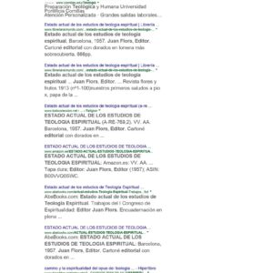 Estado actual de los estudios de Teologia Espiritual Editorial Juan Flors