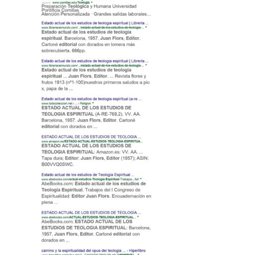 Estado actual de los estudios de Teologia Espiritual Editorial Juan Flors - Imagen 1