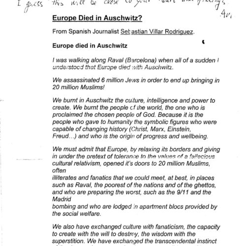 Europe died in Auschwitz - Imagen 1