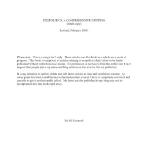 Exopolitics,A comprehensive briefing 2008