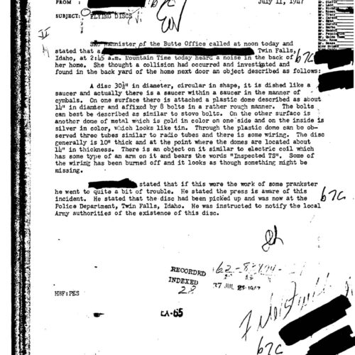 FBI UFO Files-2 - Imagen 1