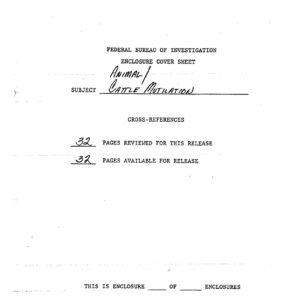 FBI,Cattle Mutilations 1970s-1