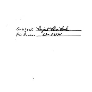 FBI,UFO Blue Book Secret Documents