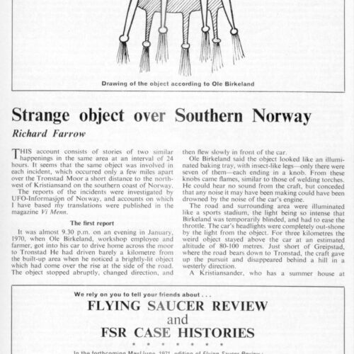 Farrow,UFOs 1970,Norway,FSR-CH 1971 N 4 - Imagen 1