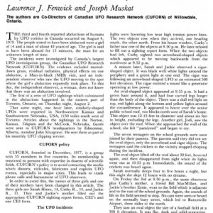 Fenwick-Muskat,Abductions 1979,Toronto school,FSR80V26N2