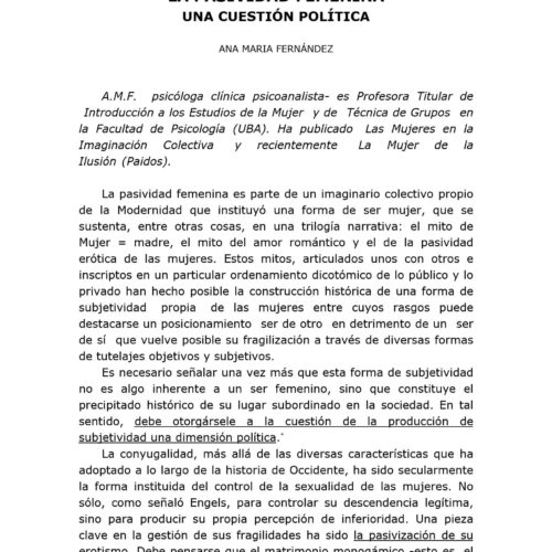Fernandez,Pasividad sexual femenina - Imagen 1