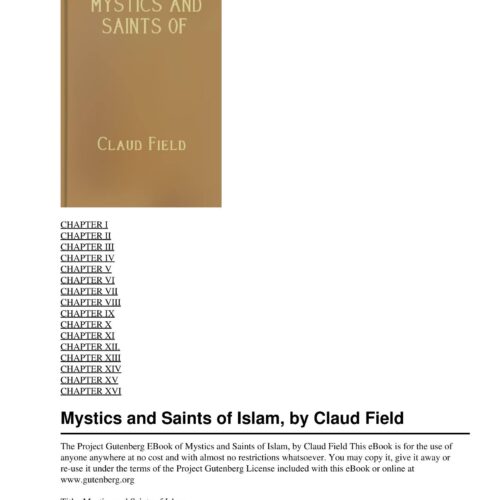 Field,Claud,Mystics and saints of Islam - Imagen 1