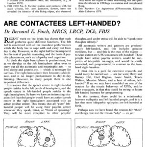 Finch,Are contactees left-handed,FSR81V27N3