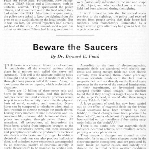 Finch,Beware Saucers,FSR1966V12N1 - Imagen 1