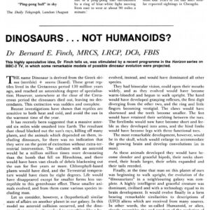 Finch,Dinosaurs,not Humanoids,FSR82V27N4