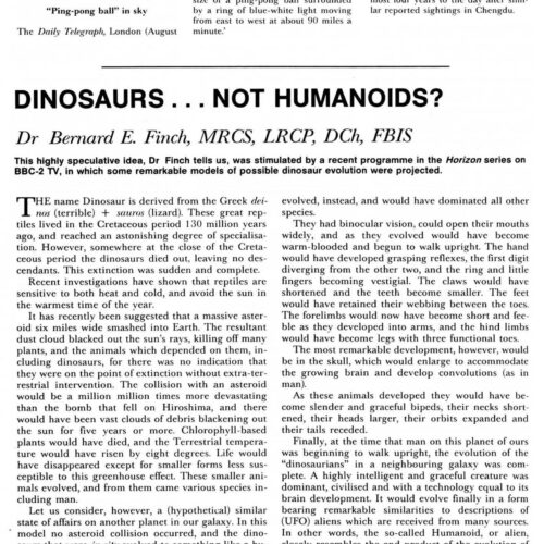 Finch,Dinosaurs,not Humanoids,FSR82V27N4 - Imagen 1