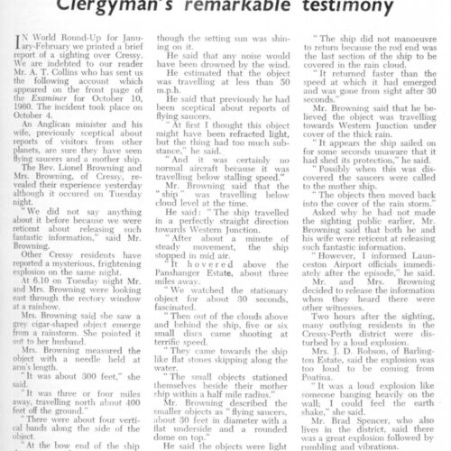 Flying Saucers 1960,Tasmania,FSR61V7N2 - Imagen 1