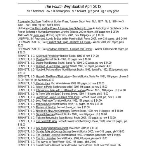 Fourth Way,Eureka Booklist - Imagen 1