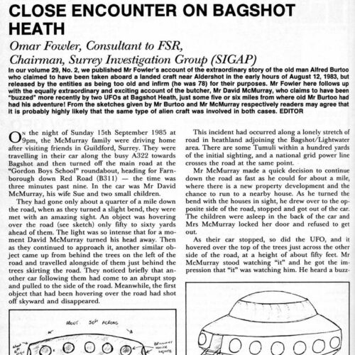 Fowler-Creighton,UFOs 1985,England,FSR1986V31N2 - Imagen 1