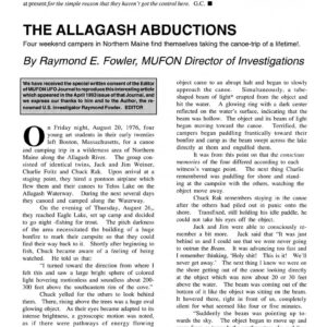 Fowler,1976 Allagash Abductions,Maine,FSR1993V38N4