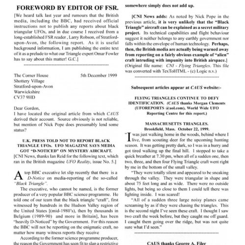 Fowler,Flying Triangles 1996-1999,FSR2000V45N3 - Imagen 1