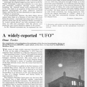 Fowler,UFO 1971,Britain,FSR-CH 1971 N 8
