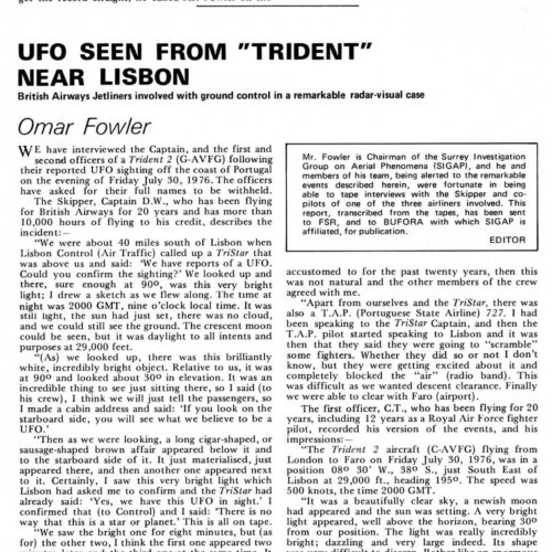 Fowler,UFO 1976,Lisbon,FSR76V22N4 - Imagen 1