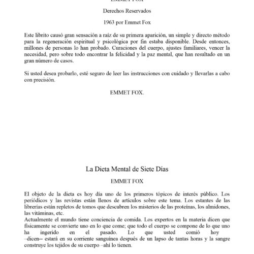 Fox,Emmet,La dieta mental de 7 dias - Imagen 1