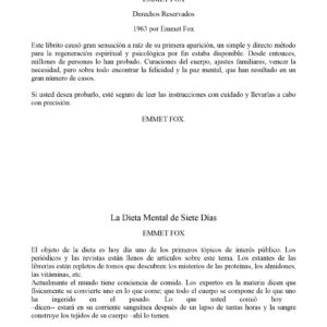 Fox,Emmet,La dieta mental de siete dias