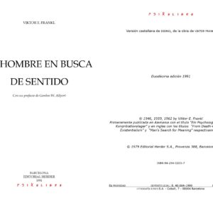 Frankl,Viktor,Un psicologo en el campo de concentracion