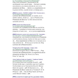 Fray Lorenzo de la Resurreccion,La experiencia de la presencia de Dios