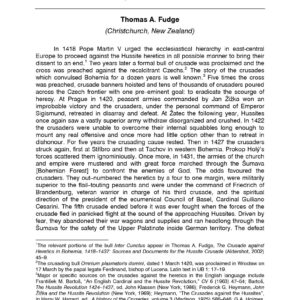 Fudge,The Hussite Crusade