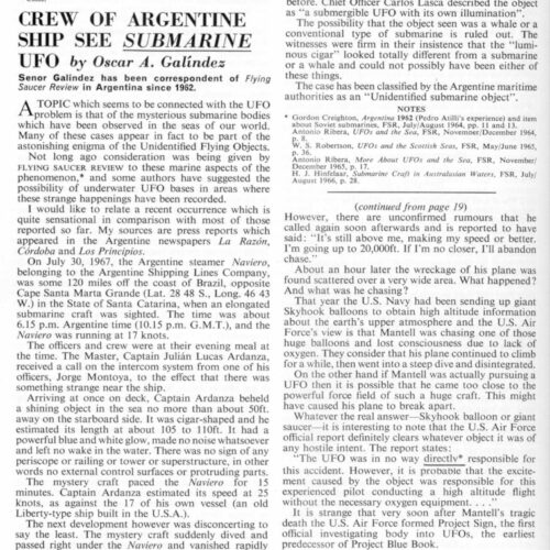 Galindez,subm.UFO 1967,Argentina,FSR68V14N2 - Imagen 1