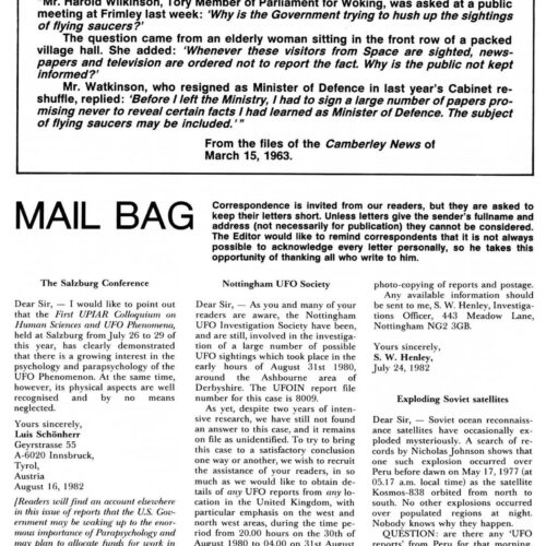 Garces,Killer UFO 1982,Maine,USA,FSR1982V28N2 - Imagen 1