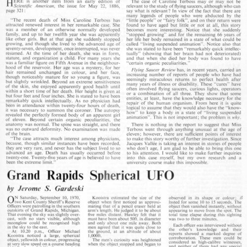Gardeski,UFO 1970,Michigan,FSR-CH 1971 N 3 - Imagen 1