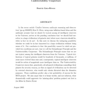 Gato-Rivera Subanthropic Principle