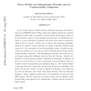 Gato-Rivera,Beatriz,Subanthropic Principle