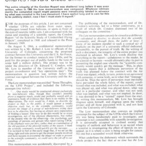 Gibbs-Smith,Condon Report and Integrity,FSR70V16N4