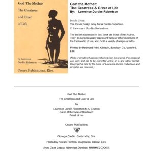 God the Mother,creatress and giver of life,L.Durdin-Robertson