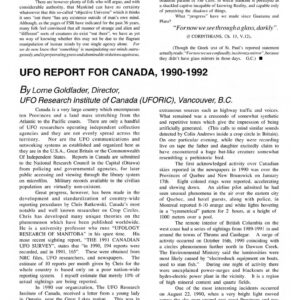 Goldfader,UFOs 1990-1992,Canada,FSR1993V38N4