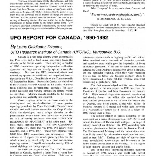 Goldfader,UFOs 1990-1992,Canada,FSR1993V38N4 - Imagen 1