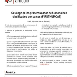 Gonzalez Manso,FIRSTHUMCAT,Catalogo de humanoide,por paises