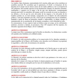 Gouges,Olympe,Declaracion de los derechos de la mujer y la ciudadana 1791