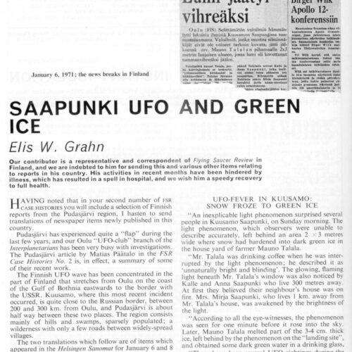 Grahn,UFOs 1971,Finland,FSR71V17N2 - Imagen 1