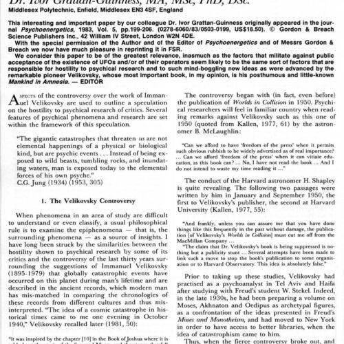 Grattan-Guinness,Velikovsky Controversy,FSR85V30N4 - Imagen 1