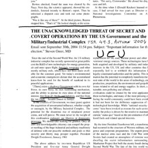 Greer,UFOs,U.S.Government,military-industrial complex,FSR2004V49N3