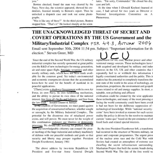Greer,UFOs,U.S.Government,military-industrial complex,FSR2004V49N3 - Imagen 1
