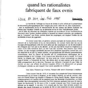 Guerin,Pierre,Rationalistes fabriquent de faux ovnis